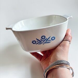 Vintage Corning Ware Dish for Bakers; Blue Cornflower 56oz Casserole